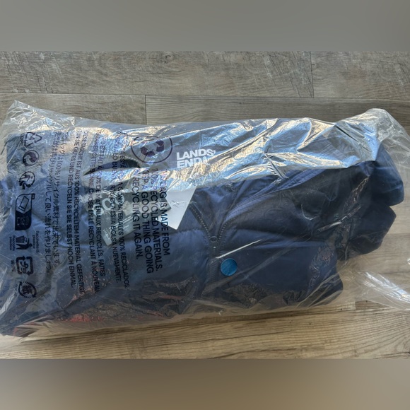 Lands End Down Coat Max 600 Long Maxi XS Navy $300 - Picture 11 of 12